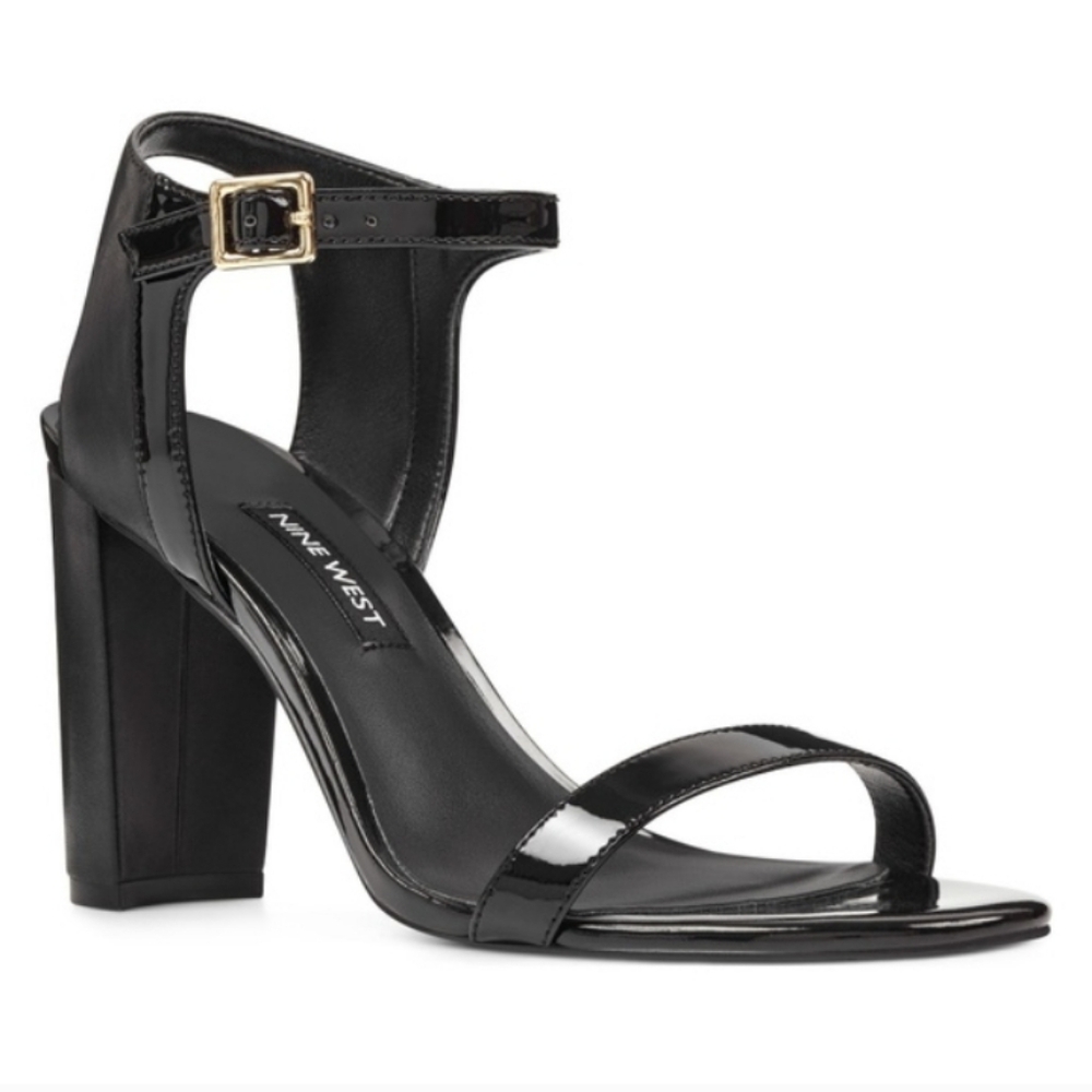 LK NEW Nine West Nimble Patent Block Heels Sz 11